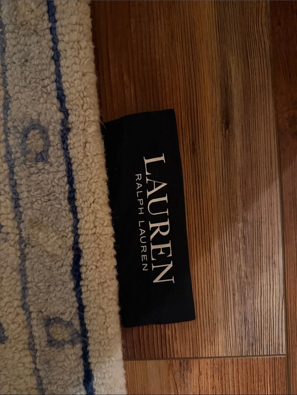 Ralph Lauren Blue and Cream Decorative Door Mat